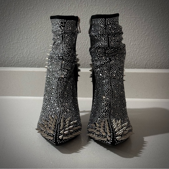 SOLD 🔺 Rhinestone Spike Boots (perfect for Eras Tour Reputation!) - Picture 2 of 5
